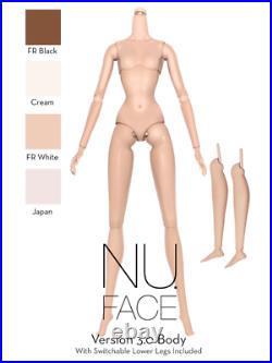 12.5" FR~Nu Face Cream Skin Tone Switchable Articulated Flat-Feet Lower Legs~New
