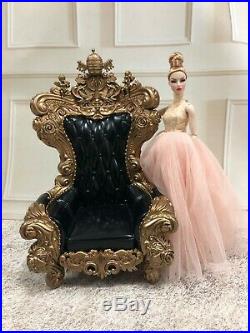1/6 Furniture Black Chair fits for Integrity Toys Fashion Royalty Poppy Dolls