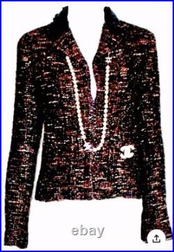 6K Chanel Vintage 2002 Lisa Brown Sequin Jacket 38 40 42 6 8 10 Coat Top Y2K S M
