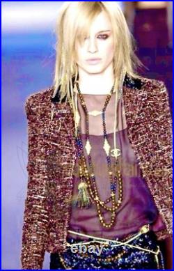 6K Chanel Vintage 2002 Lisa Brown Sequin Jacket 38 40 42 6 8 10 Coat Top Y2K S M