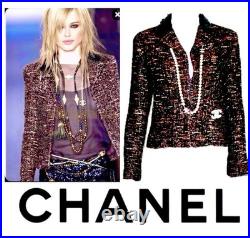 6K Chanel Vintage 2002 Lisa Brown Sequin Jacket 38 40 42 6 8 10 Coat Top Y2K S M