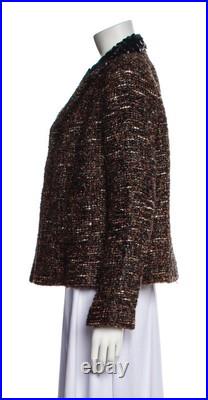 6K Chanel Vintage 2002 Lisa Brown Sequin Jacket 38 40 42 6 8 10 Coat Top Y2K S M