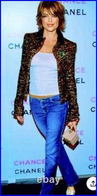 6K Chanel Vintage 2002 Lisa Brown Sequin Jacket 38 40 42 6 8 10 Coat Top Y2K S M