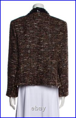6K Chanel Vintage 2002 Lisa Brown Sequin Jacket 38 40 42 6 8 10 Coat Top Y2K S M