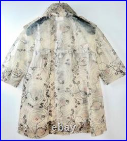 Chanel 2012 Clear Tan Pearl Logo Raincoat Jacket 34 36 38 2 4 6 Coat Top S M