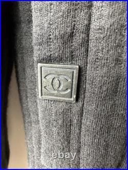 Chanel Vintage 2002 Black Sport Logo Bomber Jacket 34 36 38 2 4 Coat Top Y2K S M