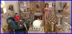 Christmas Livingroom Diorama for 12 Dolls. Poppy Parker, Barbie Fashion Royalty