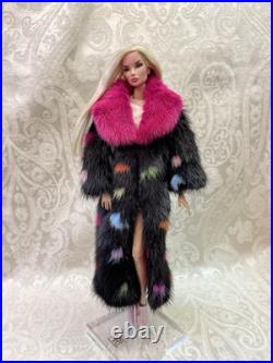 Confetti Mink Fur Long Coat for Silkstone Barbie Fashion Royalty dolldimitha