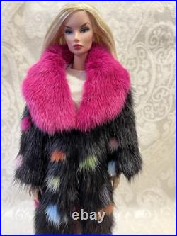 Confetti Mink Fur Long Coat for Silkstone Barbie Fashion Royalty dolldimitha