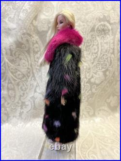 Confetti Mink Fur Long Coat for Silkstone Barbie Fashion Royalty dolldimitha Confetti Mink Fur Long Coat for Silkstone Barbie Fashion Royalty dolldimitha