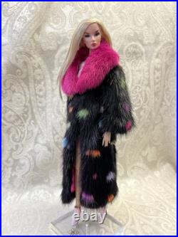 Confetti Mink Fur Long Coat for Silkstone Barbie Fashion Royalty dolldimitha