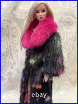 Confetti Mink Fur Long Coat for Silkstone Barbie Fashion Royalty dolldimitha