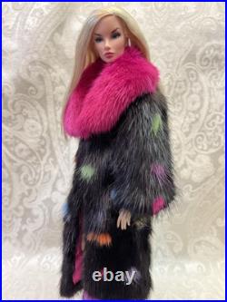 Confetti Mink Fur Long Coat for Silkstone Barbie Fashion Royalty dolldimitha