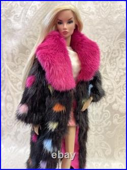 Confetti Mink Fur Long Coat for Silkstone Barbie Fashion Royalty dolldimitha