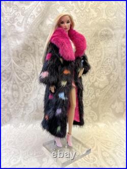 Confetti Mink Fur Long Coat for Silkstone Barbie Fashion Royalty dolldimitha
