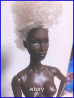 Fashion Royalty Divining Beauty Adele Makeda Nu Face Nude Doll Stand Nib
