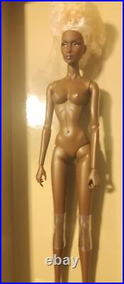 Fashion Royalty Divining Beauty Adele Makeda Nu Face Nude Doll Stand Nib