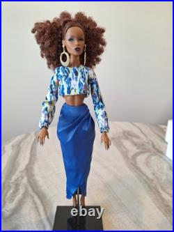 Fashion Royalty Doll Fashions! Royal Blue Evening Skirt And Multi Color Evening