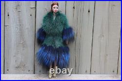 Green Mink Blue Fox Fur Coat 4 Silkstone Barbie Fashion Royalty dollsdimitha