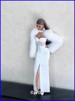 Miniature Doll Dress fit 1/6 Scale Fashion Royalty Poppy Parker Handmade Clothes Miniature Doll Dress fit 1/6 Scale Fashion Royalty Poppy Parker Handmade Clothes
