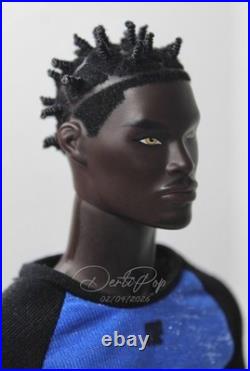 NUDE ONLY Integrity Toys OOAK Custom Darius Reid REPAINT REROOT Fashion Royalty