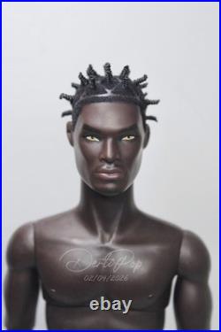 NUDE ONLY Integrity Toys OOAK Custom Darius Reid REPAINT REROOT Fashion Royalty