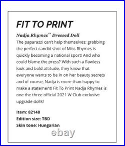 New Integrity Toys Nu. Face Nadja Rhymes Fit To Print 2021 Dressed Doll