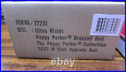 New W Club Integrity 2022 Poppy Parker Ultra Violet NRFB-wrapped shipper