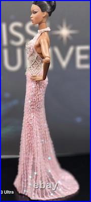 OOAK Fashion Royalty Fully Beaded Pink Gown. Fits Most 11 1/2 To 12 Dolls OOAK Fashion Royalty Fully Beaded Pink Gown. Fits Most 11 1/2 To 12 Dolls