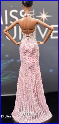 OOAK Fashion Royalty Fully Beaded Pink Gown. Fits Most 11 1/2 To 12 Dolls OOAK Fashion Royalty Fully Beaded Pink Gown. Fits Most 11 1/2 To 12 Dolls