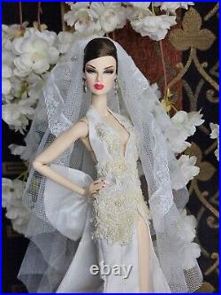 WEDDING Dress NEW for dolls Fashion Royalty barbie model silk stone OOAK