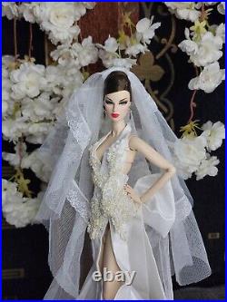 WEDDING Dress NEW for dolls Fashion Royalty barbie model silk stone OOAK